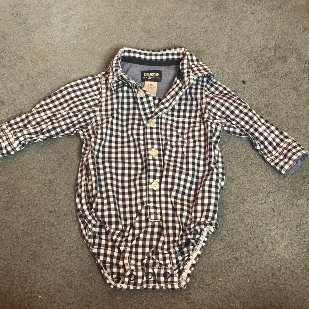 Adorable button up onesie for boys!